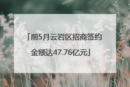 前5月云岩区招商签约金额达47.76亿元