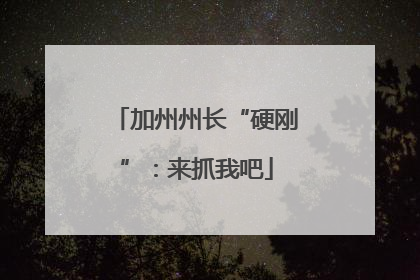 加州州长“硬刚”：来抓我吧