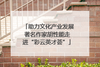 助力文化产业发展 著名作家胡性能走进“彩云英才荟”