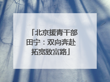 北京援青干部田宁：双向奔赴拓宽致富路