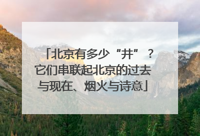 北京有多少“井”？它们串联起北京的过去与现在、烟火与诗意