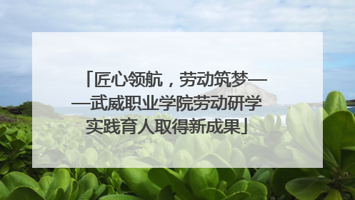 匠心领航，劳动筑梦——武威职业学院劳动研学实践育人取得新成果