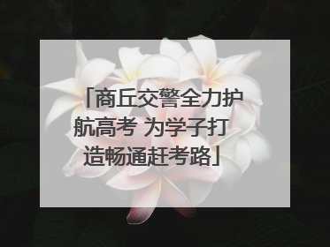 商丘交警全力护航高考 为学子打造畅通赶考路