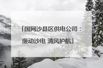 国网沙县区供电公司：廉动沙电 清风护航