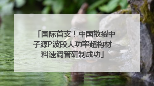 国际首支！中国散裂中子源P波段大功率超构材料速调管研制成功