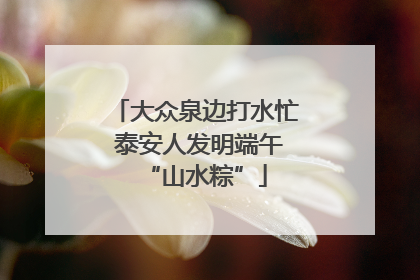 大众泉边打水忙 泰安人发明端午“山水粽”