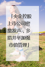 央企控股上市公司密集发声，多措并举加强市值管理