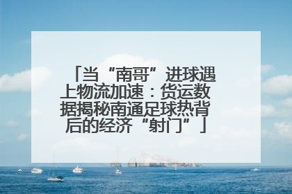 当“南哥”进球遇上物流加速：货运数据揭秘南通足球热背后的经济“射门”