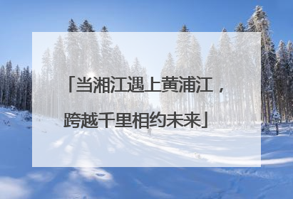 当湘江遇上黄浦江，跨越千里相约未来