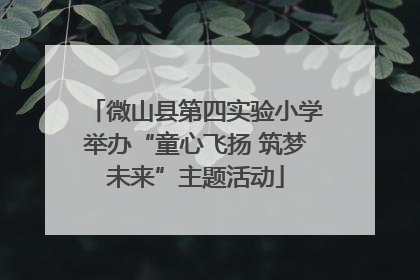 微山县第四实验小学举办“童心飞扬 筑梦未来”主题活动