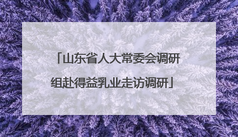 山东省人大常委会调研组赴得益乳业走访调研
