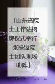 山东省院士工作站揭牌仪式举行 张联盟院士团队现场助阵
