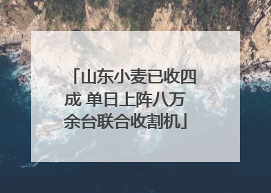 山东小麦已收四成 单日上阵八万余台联合收割机