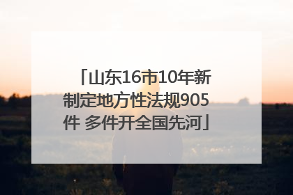 山东16市10年新制定地方性法规905件 多件开全国先河