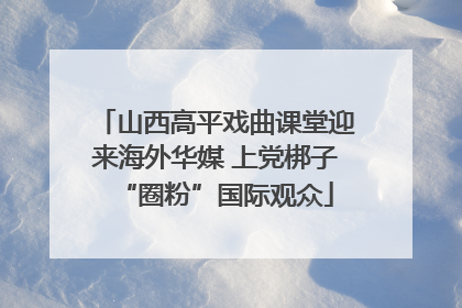 山西高平戏曲课堂迎来海外华媒 上党梆子“圈粉”国际观众