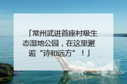 常州武进首座村级生态湿地公园，在这里邂逅“诗和远方”！