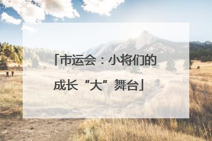 市运会：小将们的成长“大”舞台