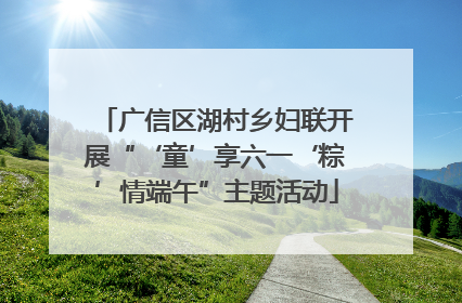 广信区湖村乡妇联开展“‘童’享六一‘粽’情端午”主题活动