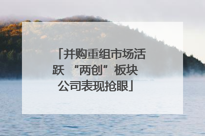 并购重组市场活跃 “两创”板块公司表现抢眼