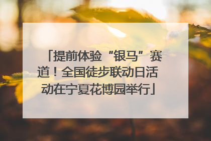 提前体验“银马”赛道！全国徒步联动日活动在宁夏花博园举行