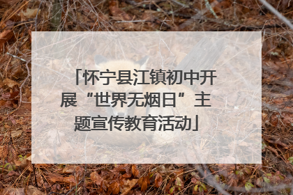 怀宁县江镇初中开展“世界无烟日”主题宣传教育活动