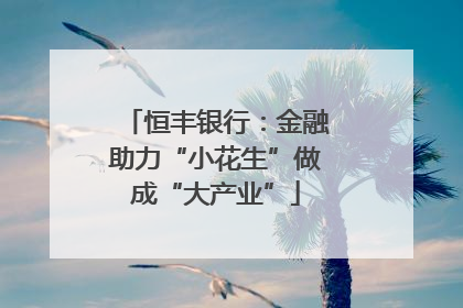恒丰银行：金融助力“小花生”做成“大产业”