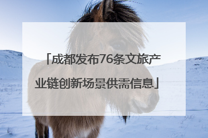 成都发布76条文旅产业链创新场景供需信息