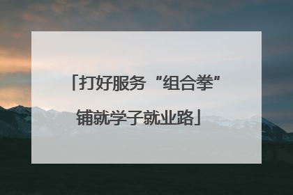 打好服务“组合拳” 铺就学子就业路
