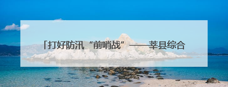打好防汛“前哨战”——莘县综合行政执法局筑牢城区防汛安全防线