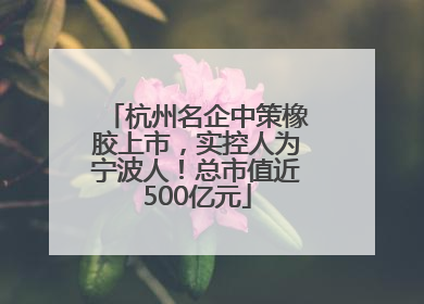 杭州名企中策橡胶上市，实控人为宁波人！总市值近500亿元