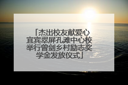 杰出校友献爱心 宜宾翠屏孔滩中心校举行曾剑乡村励志奖学金发放仪式