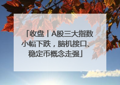 收盘丨A股三大指数小幅下跌，脑机接口、稳定币概念走强