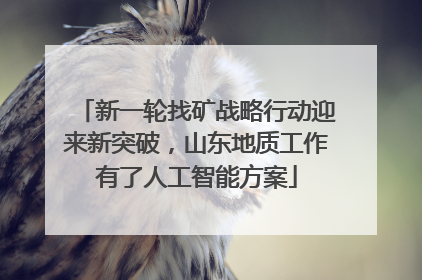新一轮找矿战略行动迎来新突破，山东地质工作有了人工智能方案