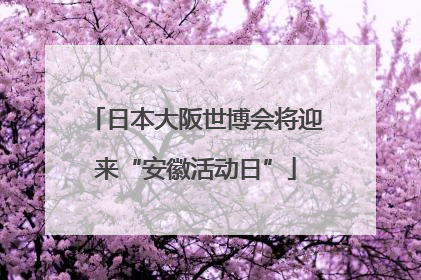 日本大阪世博会将迎来“安徽活动日”