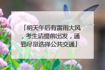 明天午后有雷雨大风，考生请提前出发，通勤尽量选择公共交通