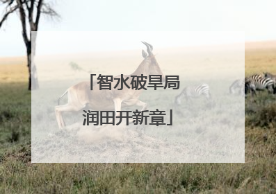智水破旱局 润田开新章