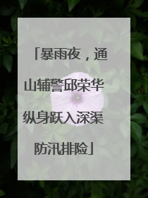 暴雨夜，通山辅警邱荣华纵身跃入深渠防汛排险