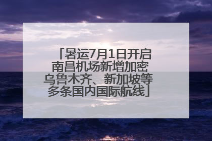 暑运7月1日开启 南昌机场新增加密乌鲁木齐、新加坡等多条国内国际航线