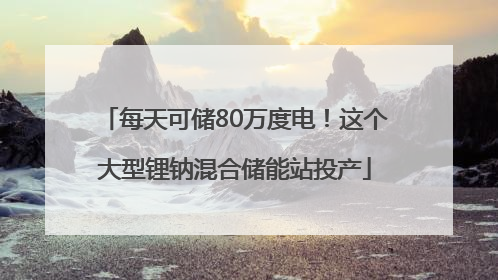 每天可储80万度电！这个大型锂钠混合储能站投产