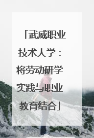 武威职业技术大学：将劳动研学实践与职业教育结合