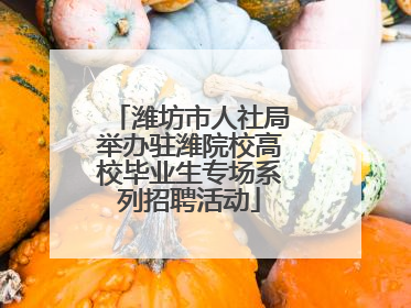 潍坊市人社局举办驻潍院校高校毕业生专场系列招聘活动