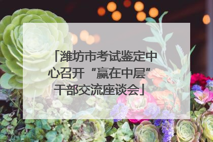 潍坊市考试鉴定中心召开“赢在中层”干部交流座谈会