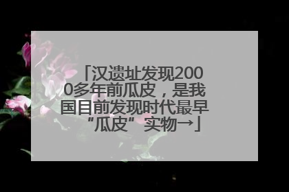 汉遗址发现2000多年前瓜皮，是我国目前发现时代最早“瓜皮”实物→