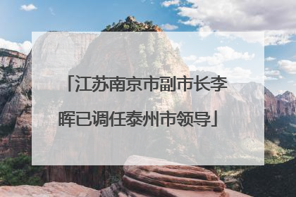 江苏南京市副市长李晖已调任泰州市领导