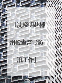 沈晓明赴郴州检查督导防汛工作
