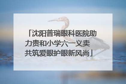 沈阳普瑞眼科医院助力贵和小学六一义卖 共筑爱眼护眼新风尚