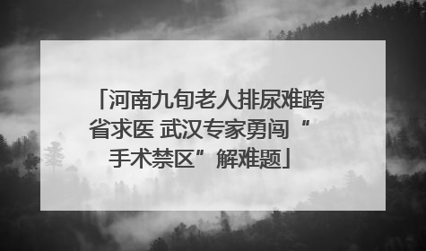 河南九旬老人排尿难跨省求医 武汉专家勇闯“手术禁区”解难题