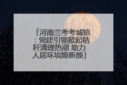 河南兰考考城镇：党建引领掀起秸秆清理热潮 助力人居环境焕新颜