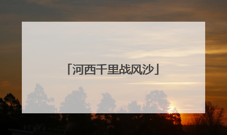 河西千里战风沙