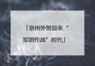 泉州外贸迎来“军团作战”时代